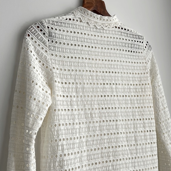 Boden White Macie Lace Eyelet Button Down Top - Picture 10 of 11